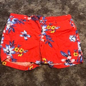 Orange Old Navy Floral Shorts